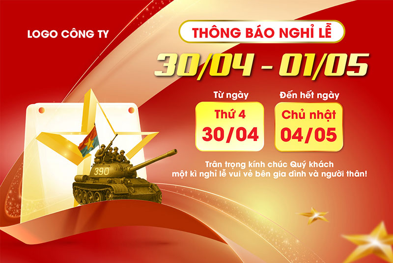 Hình ảnh mẫu thông báo nghỉ lễ 