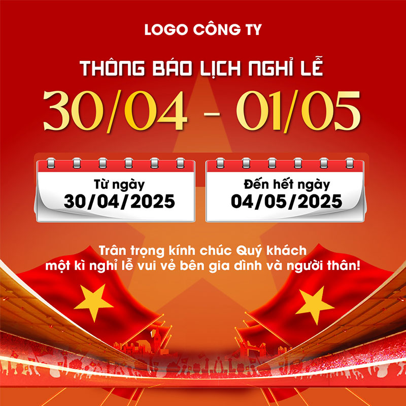 lịch nghỉ lễ 30-4 năm 2025