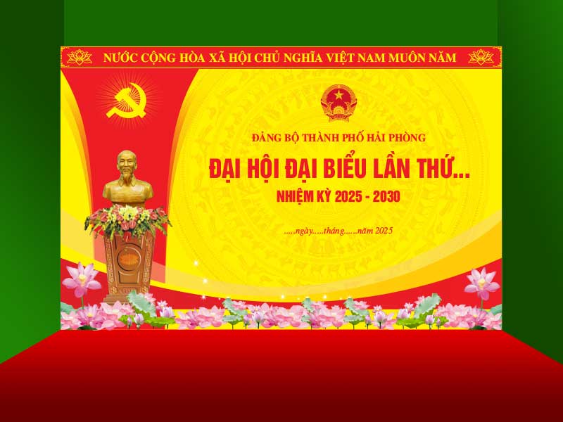 Phông nền in ấn Đại hội Đảng bộ