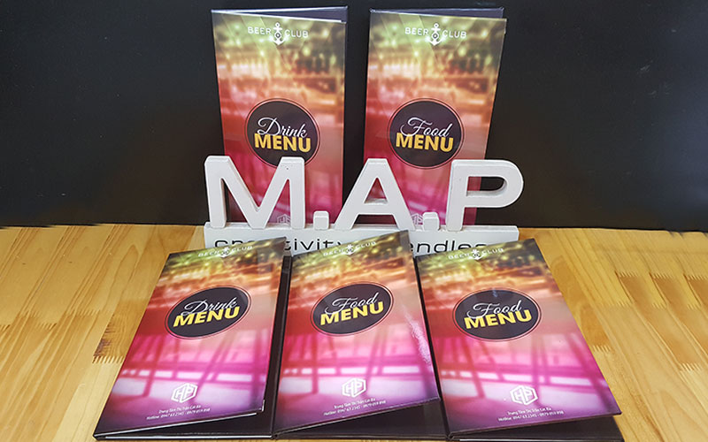 Quyển in menu thực đơn