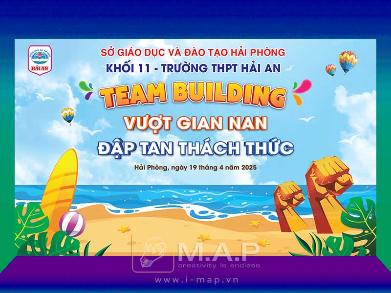 In Backdrop banner teambuilding tại hải phòng