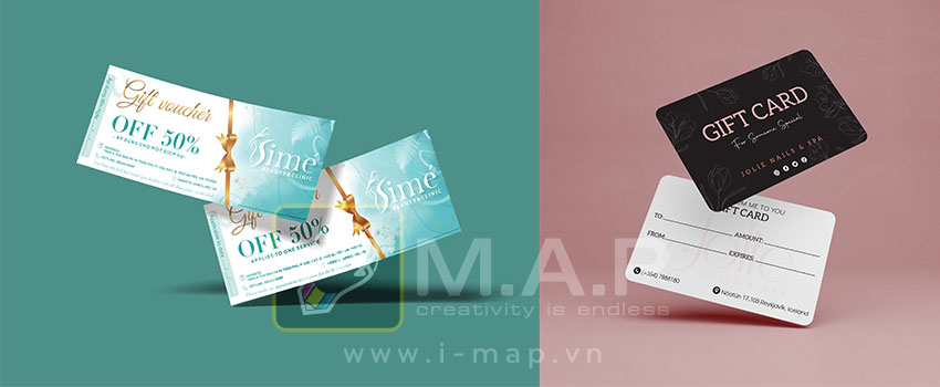 Chọn size in phiếu quà tặng gift voucher 