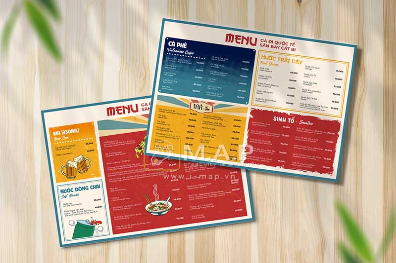 Mẫu Menu A4 quán cafe