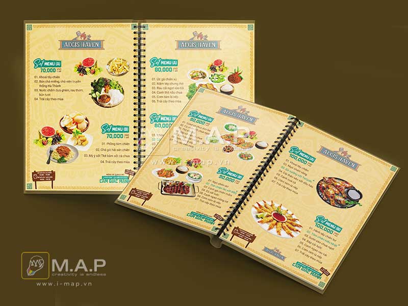 Mẫu thiết kế menu đẹp chuyên nghiệp cho nhà hàng