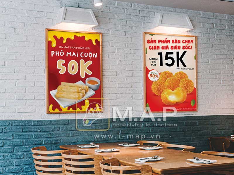 Poster menu treo tường quán ăn