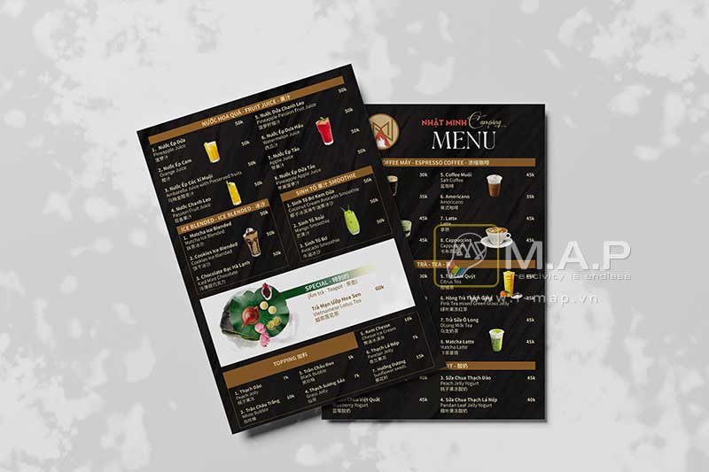Thiết kế menu để bàn đẹp