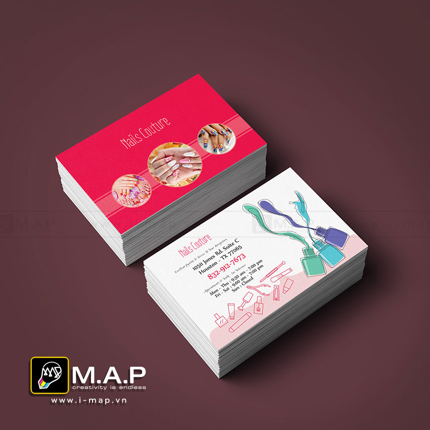 mẫu card visit tiệm nails đẹp