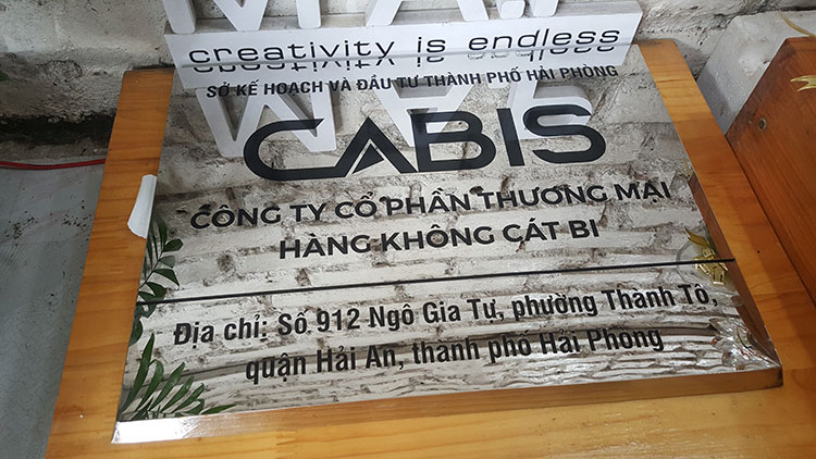 Biển công ty inox sang trọng bền tại Hải Phòng